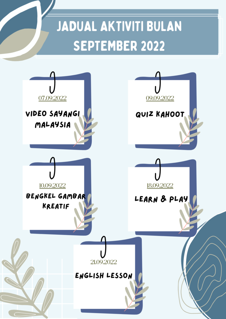 JADUAL AKTIVITI BULAN SEPTEMBER 1