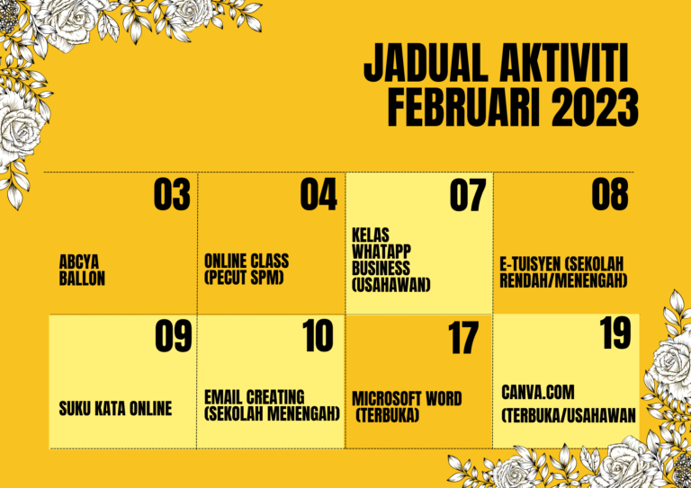 JADUAL AKTIVITI FEBRUARI 2023